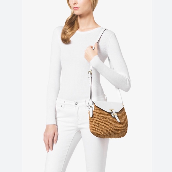 Michael Kors Naomi Straw Crossbody Bag - Picture 2 of 15